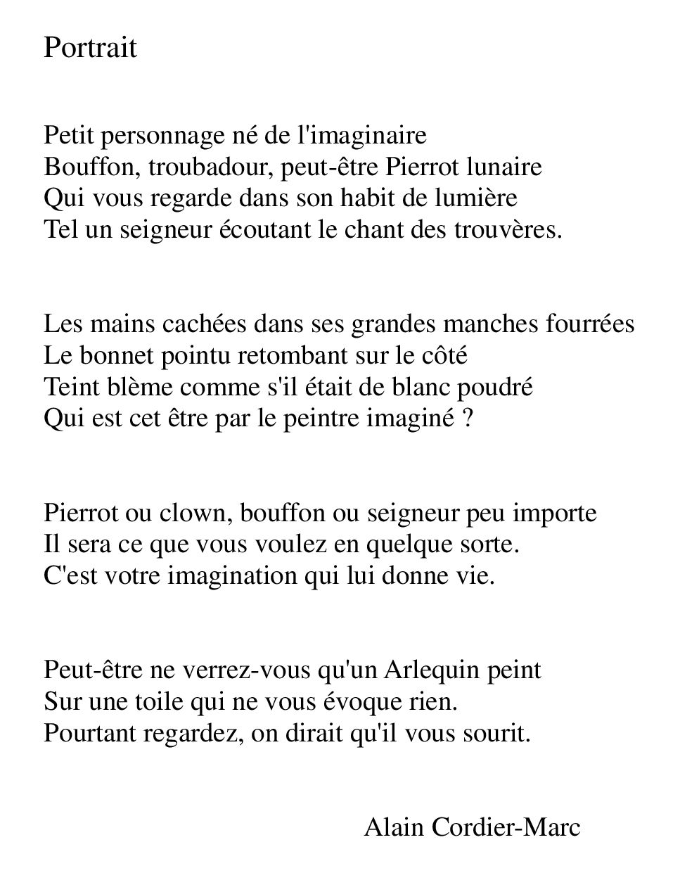 Texte Portrait